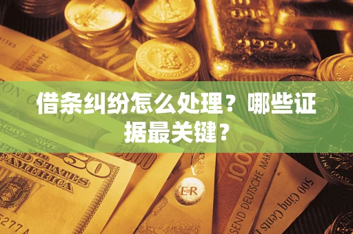 武汉借条纠纷怎么处理？哪些证据最关键？