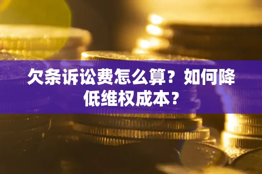 武汉欠条诉讼费怎么算？如何降低维权成本？