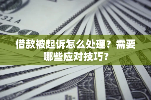 武汉借款被起诉怎么处理？需要哪些应对技巧？
