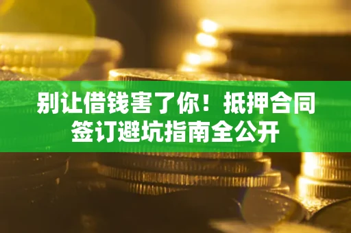 武汉别让借钱害了你！抵押合同签订避坑指南全公开
